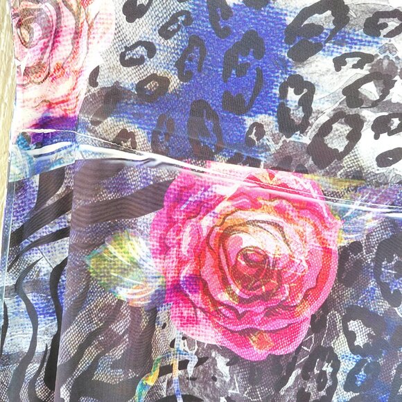 Floral Animal Print Long Maxi Stretch Skirt Size Large - Picture 3 of 5